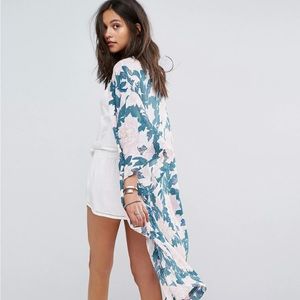Free People Floral Printed Kimono Medium